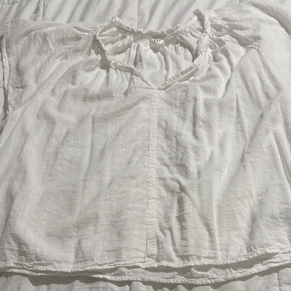 GAP Ivory Blouse with Gathered Details